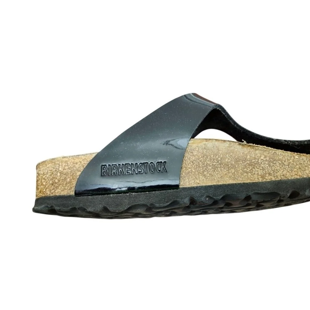 Birkenstock Gizeh Black Patent Sandals Size EU 38/US 7